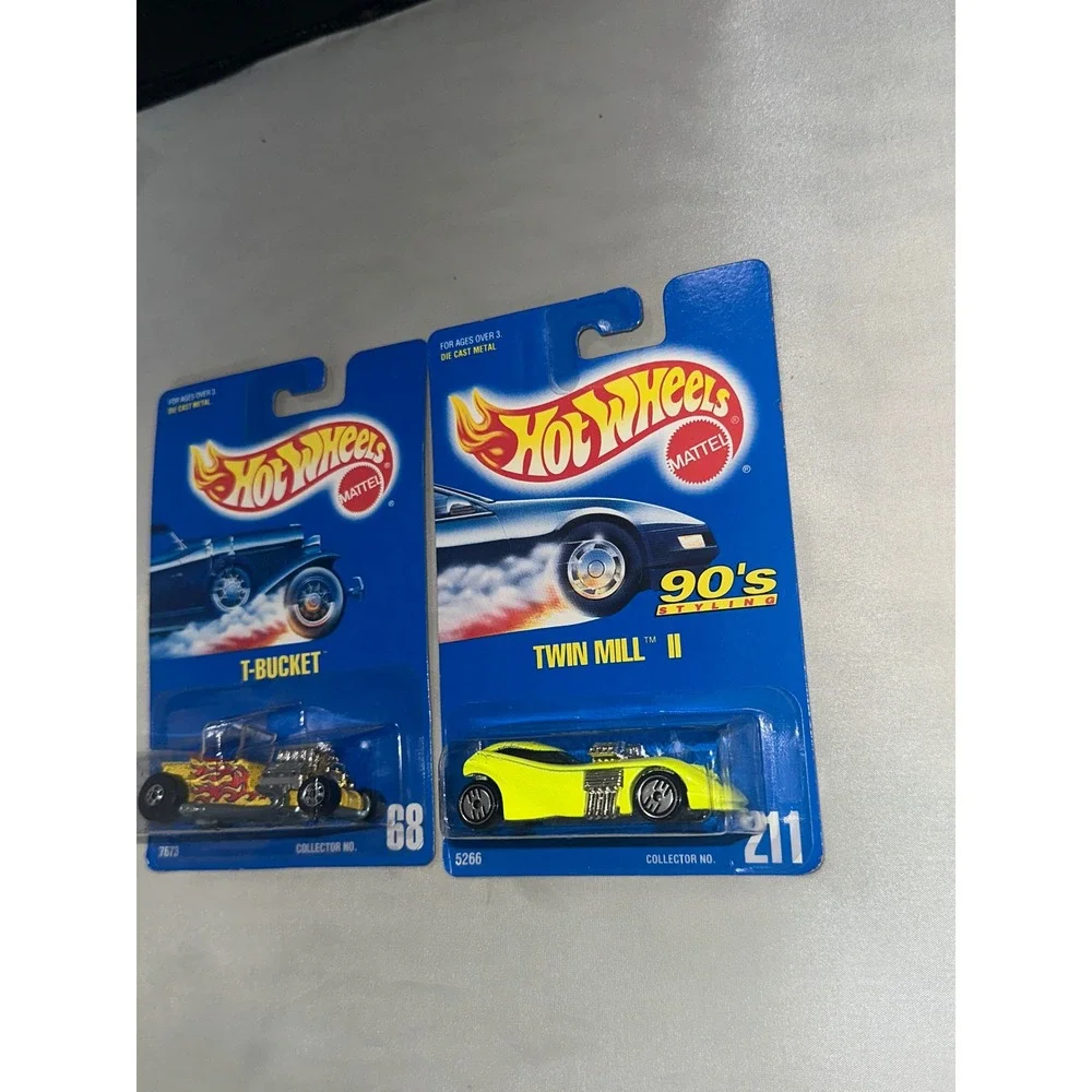 Hot Wheels T-Bucket 68 Twin Mill II 211 Vintage 1991 Diecast Car Lot 2pc Mattel